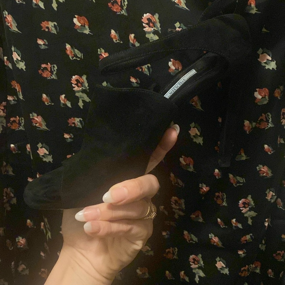 Prada Black Women's Slingback suede Heels